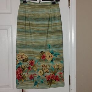 Koret Midi Long Straight Skirt Floral Career  Sz 10 NWOT